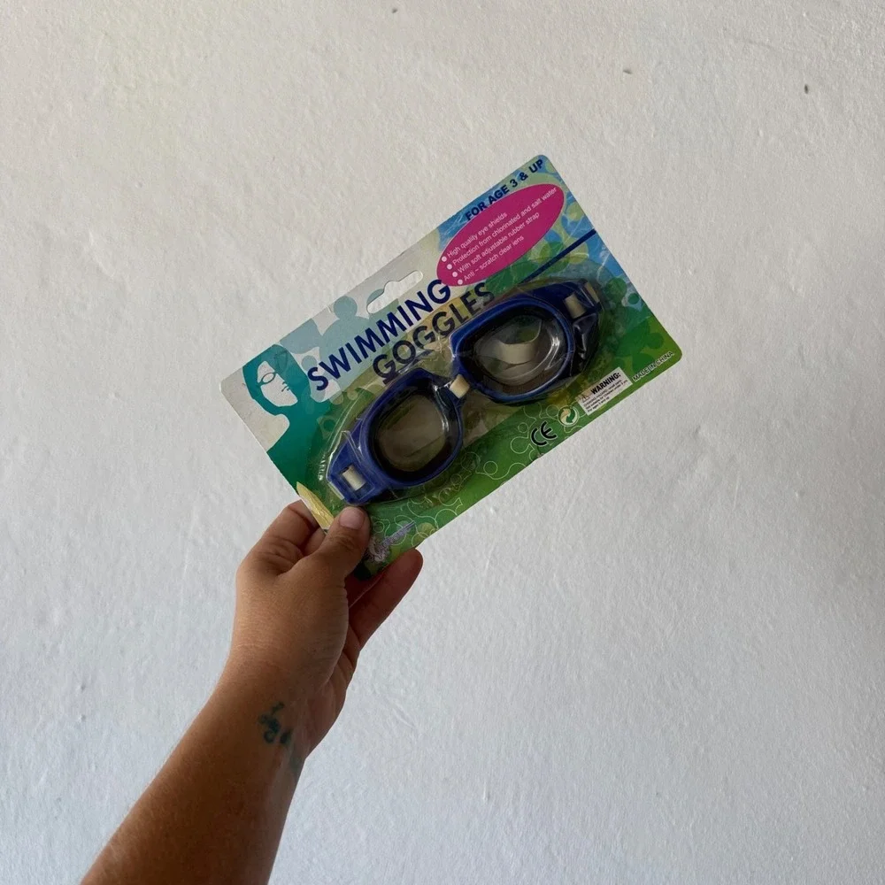 Retro Kids Swimming Goggles Blue Ages 3 Plus New Old Stock